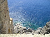 Look down from castle of Lindos